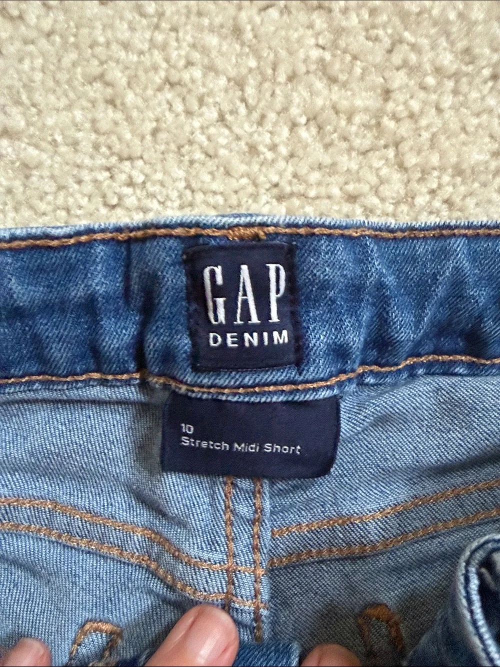 Lot of 2 GAP girls  Denim Shorts - stretch midi short size 10